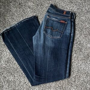 7 of All Man Kind Dark Blue Flare Jeans